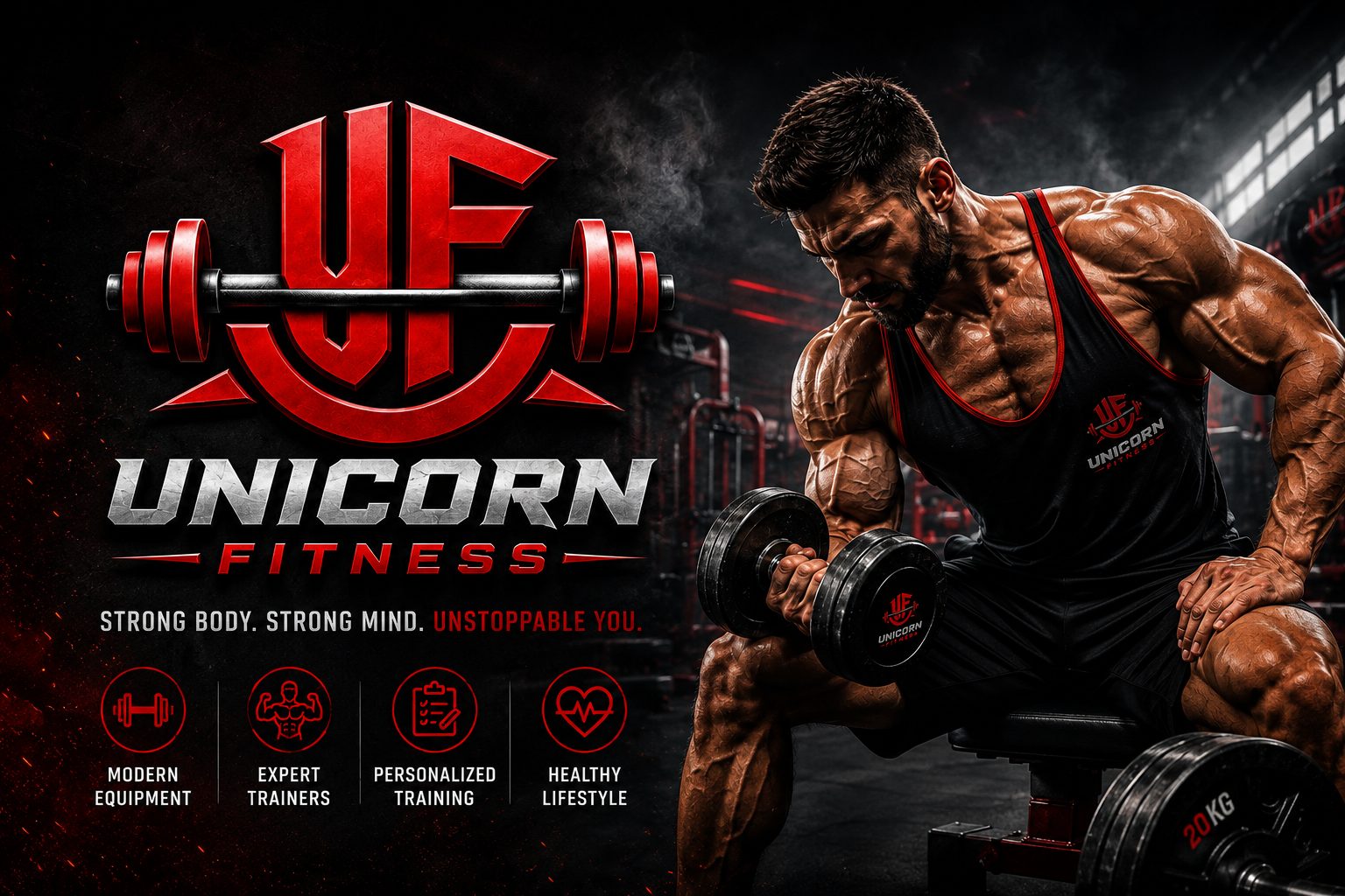 Inside the Unicorn Fitness gym floor